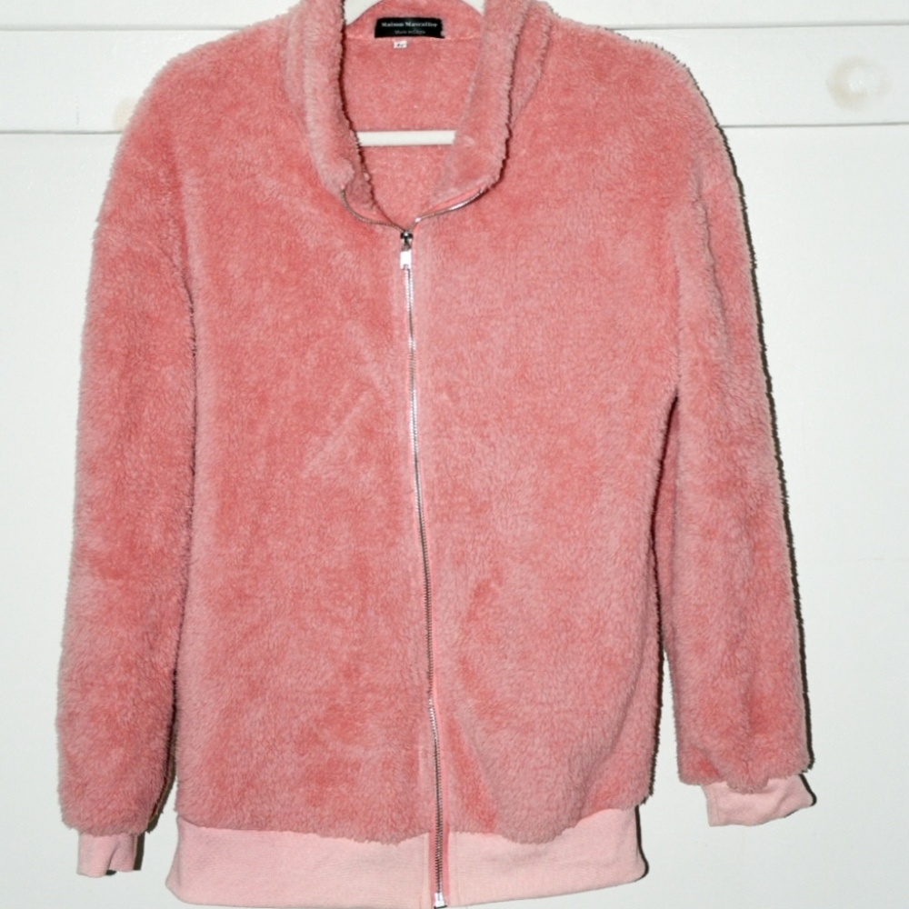 Fuzzy zip up sweater